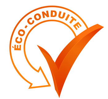 éco-conduite sur symbole validé orange